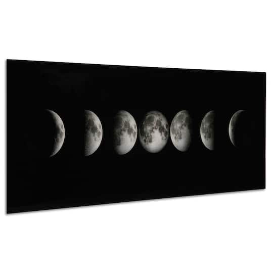 Empire Art Direct Vetro De Arte 63" x 24" Moon Frameless Free Floating Reverse Printed Tempered Glass Wall Art